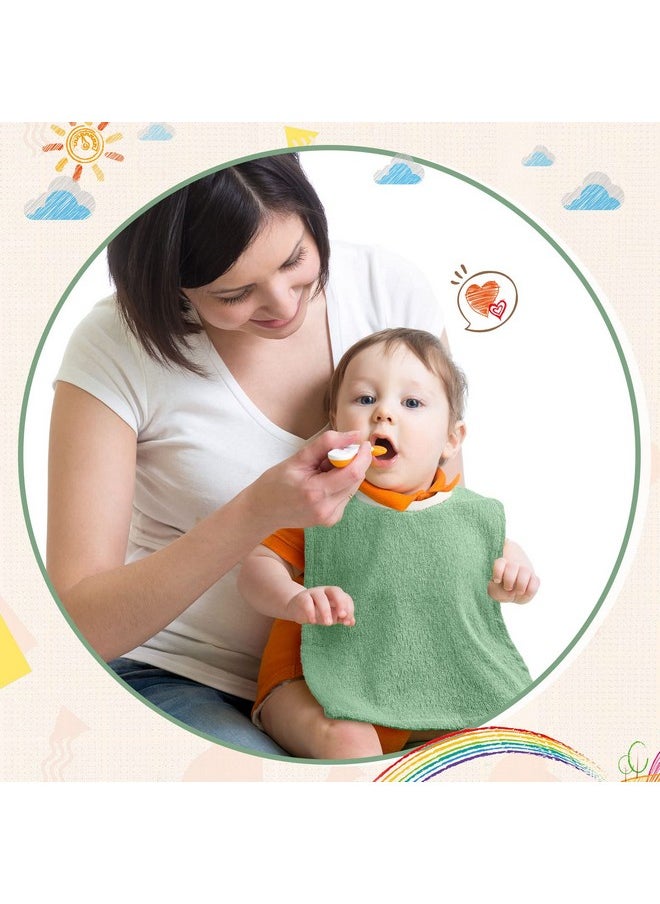 Foaincore - 6 Pcs Pullover Baby Bibs Cotton Terry Toddler Bibs Absorbent Infant Bibs For Feeding And Drooling Towel Slip On Bib (Fresh Color) - Image 1