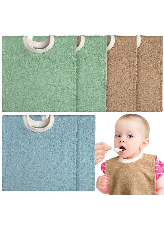Foaincore - 6 Pcs Pullover Baby Bibs Cotton Terry Toddler Bibs Absorbent Infant Bibs For Feeding And Drooling Towel Slip On Bib (Fresh Color) - Image 1