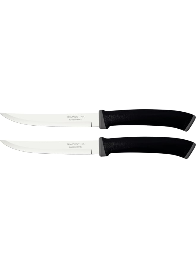 Tramontina Felice Plain Edge Steak Knives 2-Piece Set, Black - Image 2