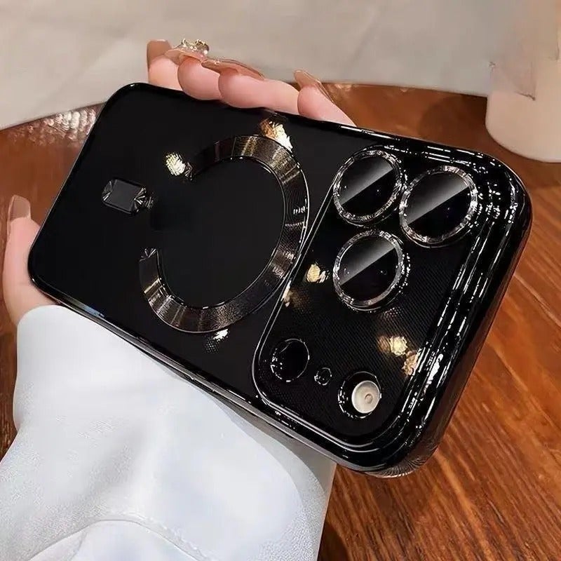 Luxury Plating Clear Transparent Magnetic Case for Magsafe Wireless Charging - Shockproof Phone Cover for iPhone 17/16/15/Pro Max/17 Air/17 Pro - Image 1