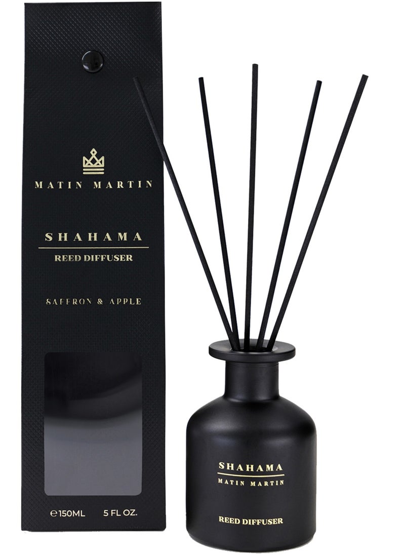 MATIN MARTIN - Saffron and Apple 150ml Luxury Aromatherapy Reed Diffuser Air Freshener - Shahama - Image 1