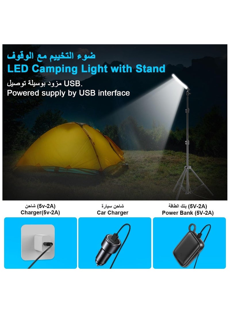 NANAO LED Camping Light with Tripod Stand Work Light Fishing Rod Lamp Outdoor Tent Lamp Camping Lantern Portable Floor Light Pole Light 1680 Lumen USB Adjustable Height For Travel BBQ Emergency Car Repair - Image 4