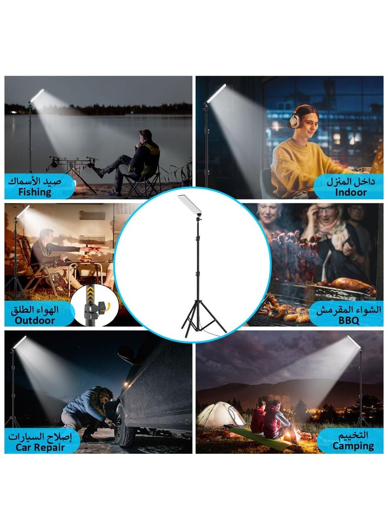 NANAO LED Camping Light with Tripod Stand Work Light Fishing Rod Lamp Outdoor Tent Lamp Camping Lantern Portable Floor Light Pole Light 1680 Lumen USB Adjustable Height For Travel BBQ Emergency Car Repair - Image 5