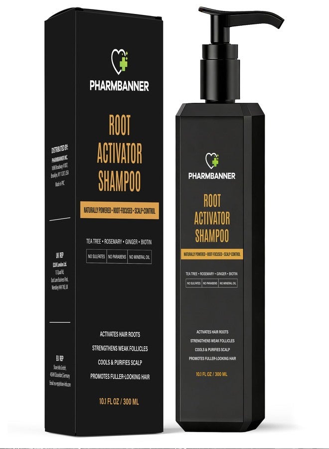 PHARMBANNER Root Activator Shampoo for Men: Hair Growth Shampoo for Thinning Hair, Hair Loss & Scalp Health – Natural Herbal Formula with Cooling Sensation – Sulfate-Free - Image 1
