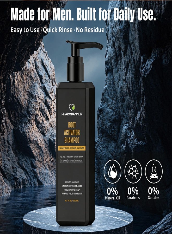 PHARMBANNER Root Activator Shampoo for Men: Hair Growth Shampoo for Thinning Hair, Hair Loss & Scalp Health – Natural Herbal Formula with Cooling Sensation – Sulfate-Free - Image 4