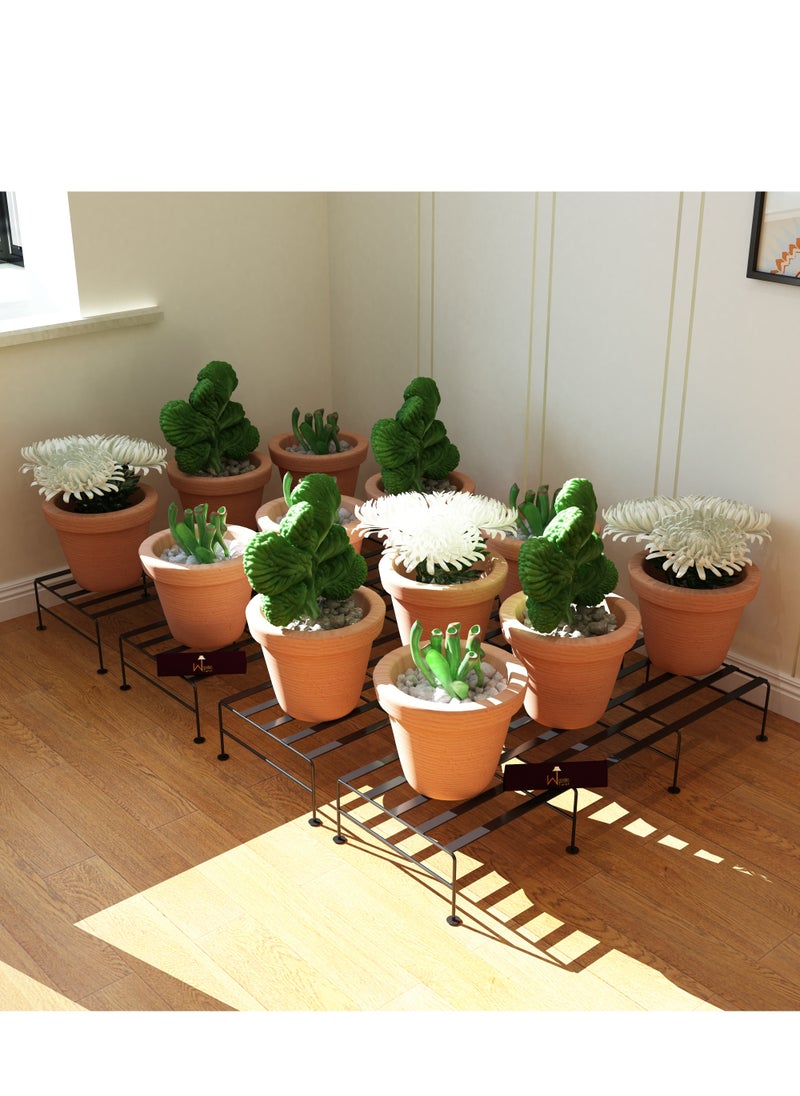 Wooden Twist - Vertical Wrought Iron Planter Stand Pot Stand ( Set of 4 ) - Image 1