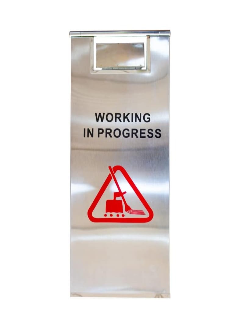 BERRY Stainless Steel Work in Progress Sign | Stainless Steel Warning Sign Board for Safety | Easily Carry Windproof Work in Progress A Frame  - Image 2