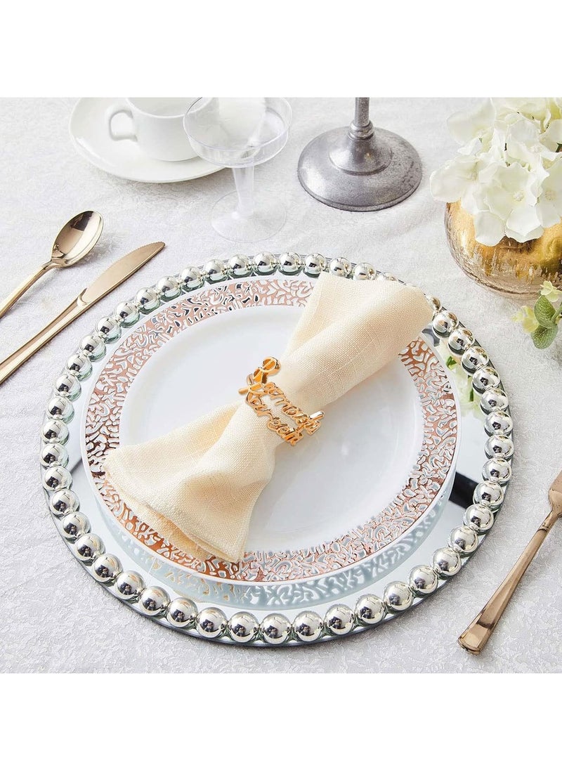 Jorunb - Ramadan Napkin Rings 6Pcs Gold Napkin Rings with Ramadan Kareem/Bismillah Letters Napkin Buckles Holder Eid Mubarak Party Ramadan Festival Table Decoration - Image 1