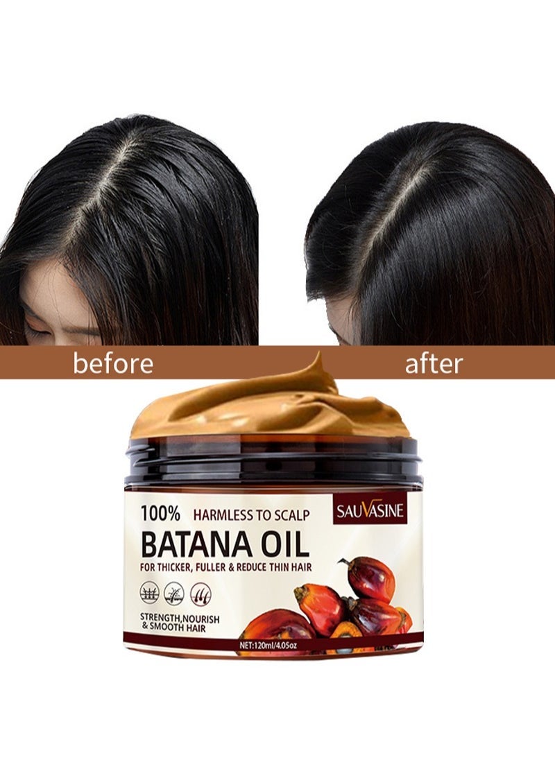SAUVASINE Batana Oil for Hair Growth, Healthier, Thicker and Fuller Hair, Organic, Organic for Healthy Hair, 100% Harmless to Scalp,Batana Oil Hair Mask-120ml - Image 1