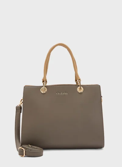 Khizana Contrast Handle Satchel Bag