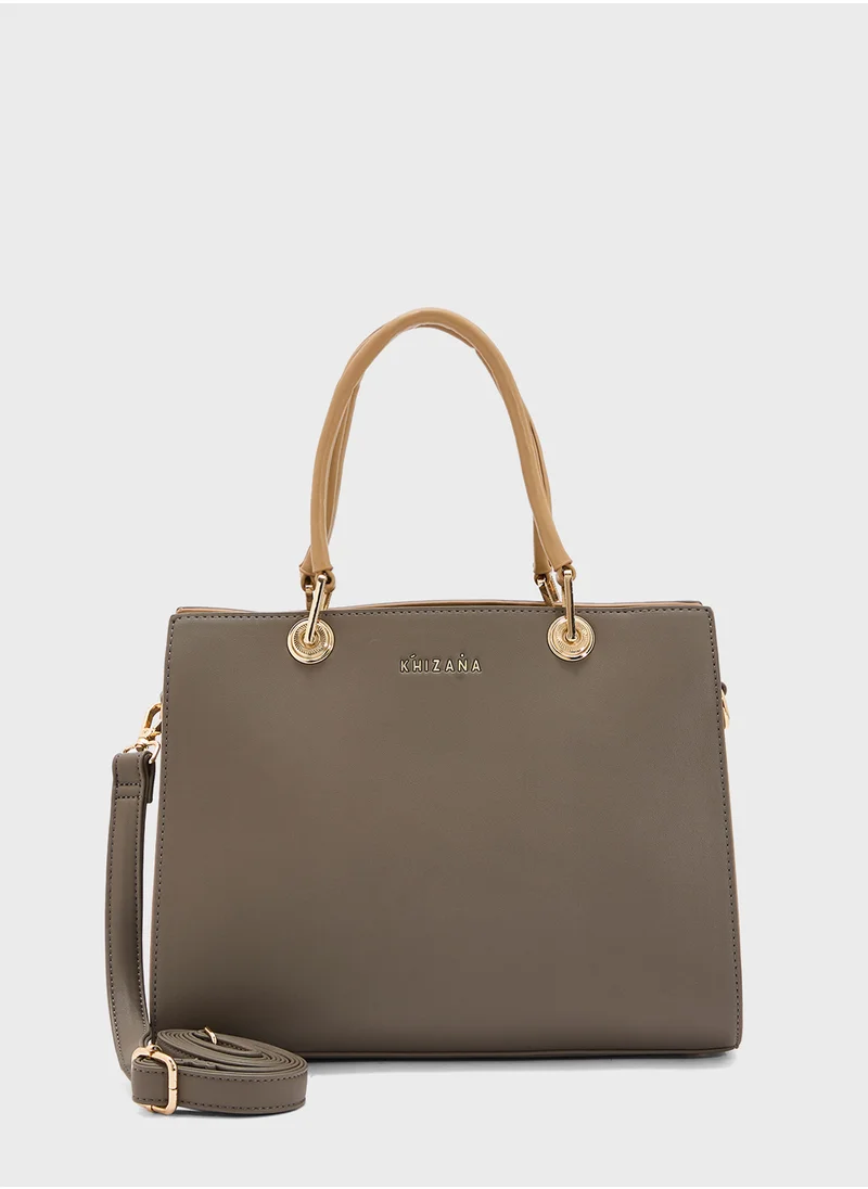 خزانة Contrast Handle Satchel Bag