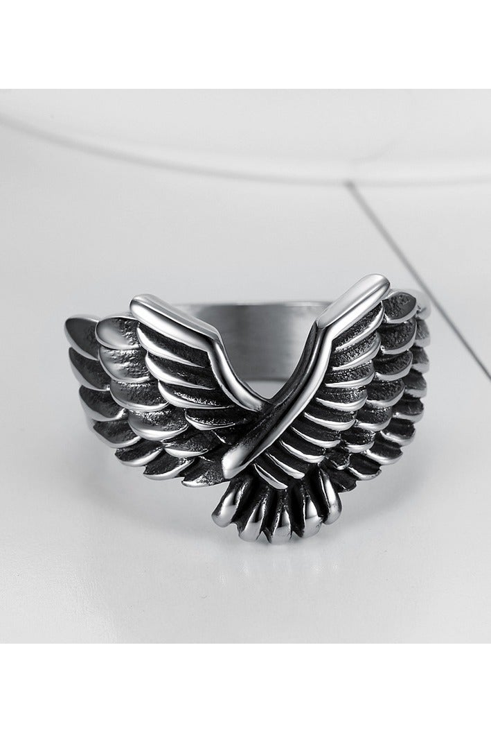 خاتم نسر فاخر للرجال من الفولاذ المقاوم للصدأ – رمز القوة والحرية – المقاس 10 (القياس الأمريكي)