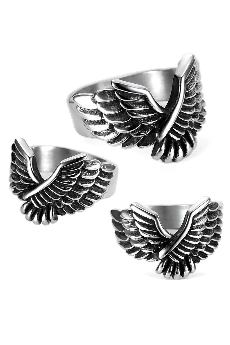 خاتم نسر فاخر للرجال من الفولاذ المقاوم للصدأ – رمز القوة والحرية – المقاس 10 (القياس الأمريكي)