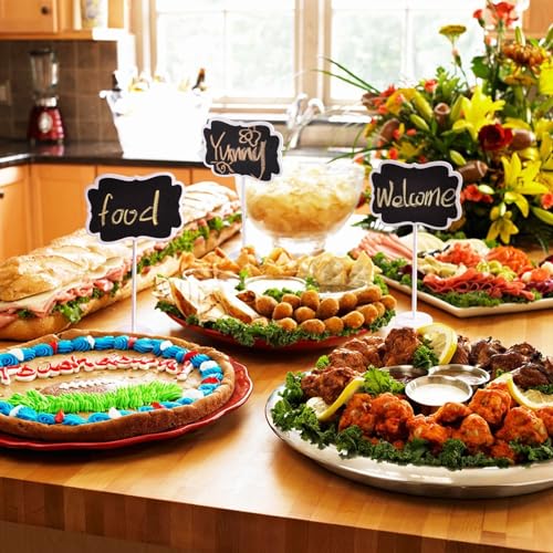 UCEC Food Labels for Party Buffet, Wood Mini Chalkboards Signs for Food with Stand, Food Signs for Party Buffet, for Message Board Signs, Place Cards for Weddings, Table Numbers, by UCEC - Image 2