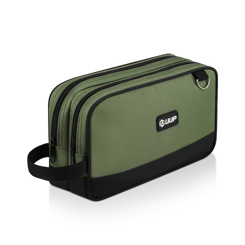 UUP 12 Inch Small Tool Bag, Zipper Tool Pouch Two Compartments Heavy Duty, Utility ToolBag with Carrying Handle D-Rings, Tools Storage Organizer for Electrician Mechanic, Gift for Men Dad,Green - Image 1
