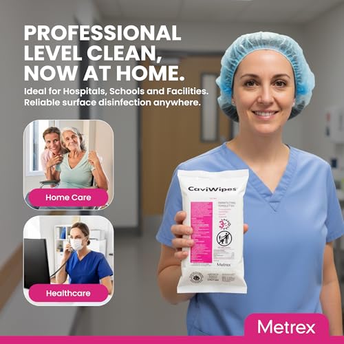 Metrex CaviWipes Disinfecting Towelettes – Durable Non-Woven Disinfecting Wipes for Hard, Non-Porous Surfaces in Healthcare & Laboratory, Pre-Saturated with CaviCide – 45 Wipes/Flat Pack (1 Pack) - Image 5
