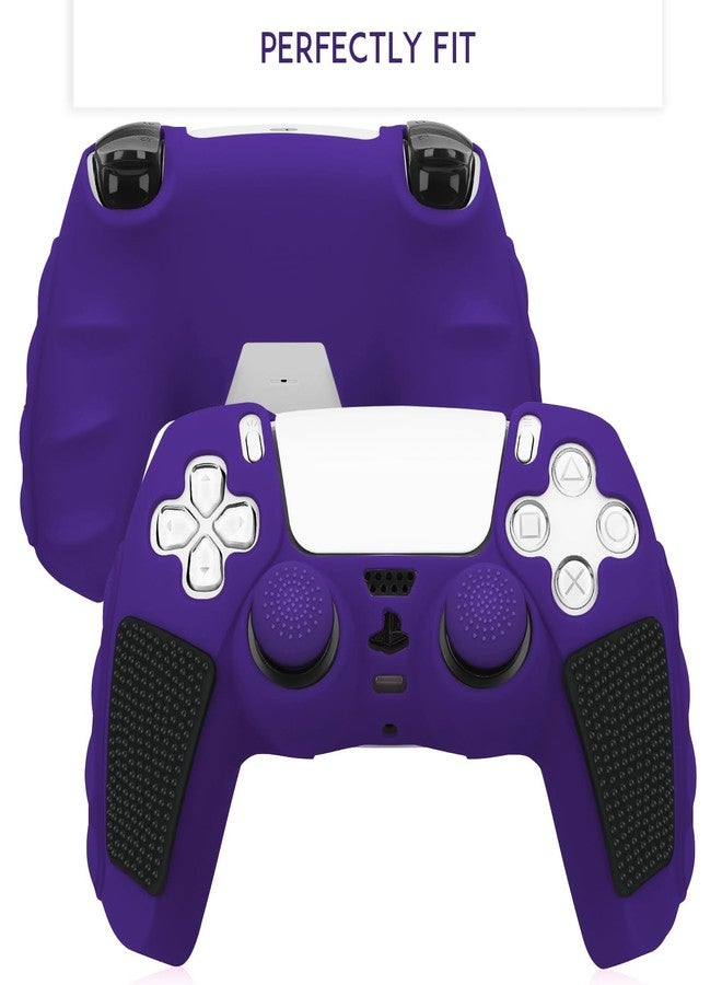 SIKEMAY Anti-Slip PS5 Controller Skin, Soft Thicken Non-Slip Studded Silicone Gel Grip Protective Cover Case for PlayStation 5 Controller Grip, 2 Pack with 8 x Thumb Grip Caps - Image 2