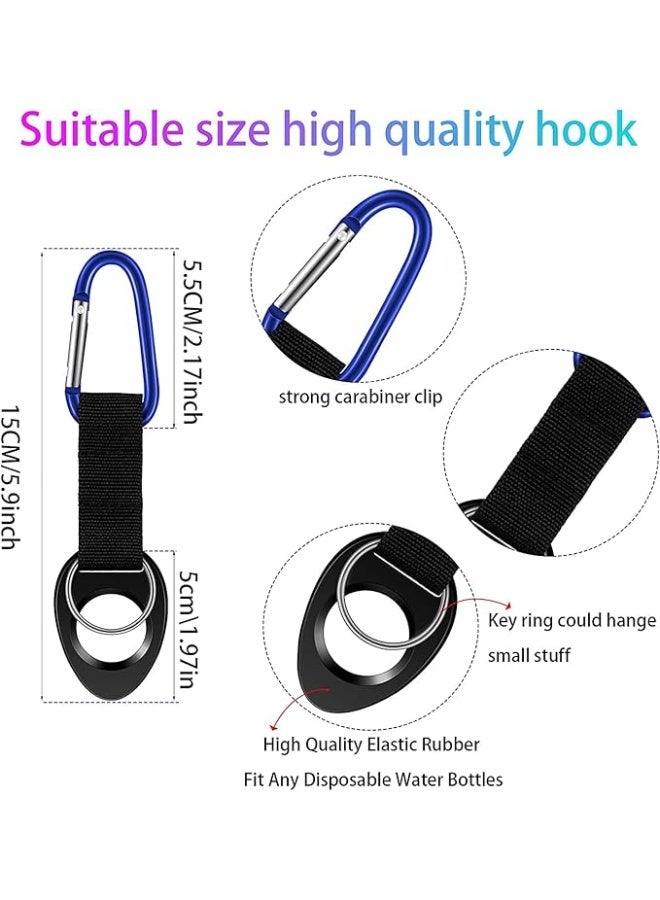 Durable Silicone Water Bottle Holder Hook Carrier with Carabiner Clip & Key Ring, Fits Any 12oz, 17oz and 25oz Water Bottles for Outdoor Activities Camping Hiking Traveling or Daily Use  - Image 3