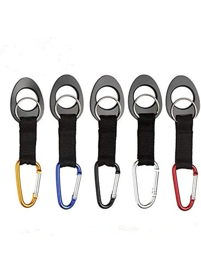 Durable Silicone Water Bottle Holder Hook Carrier with Carabiner Clip & Key Ring, Fits Any 12oz, 17oz and 25oz Water Bottles for Outdoor Activities Camping Hiking Traveling or Daily Use  - Image 1