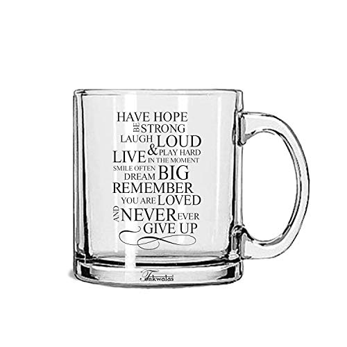 TONKWALAS Motivational Quote Printed Transparent Glass Coffee and Tea Mug Gift for Friends/Sister/Brother/Bestfriend On Any Occasion (325 ML) - Image 1
