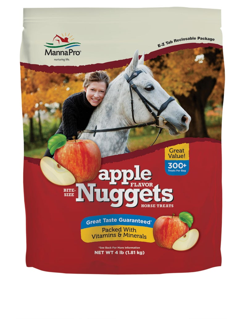 Manna Pro BiteSize Nuggets for Horses Pocket Sized Training Horse Treats Apple Flavored Treats Packs with Vitamins Minerals Great Taste Guaranteed 4lbs - Image 1