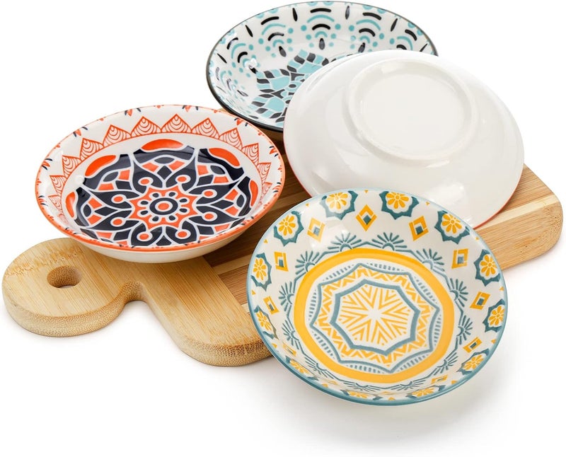 Cedilis 12 Pack Ceramic Soy Sauce Dipping Bowls 35oz Pinch Bowls for Kitchen Prep 4 Inch Small Sushi Dish Plate Colorful Condiments Bowl for Side Dishes - Image 5