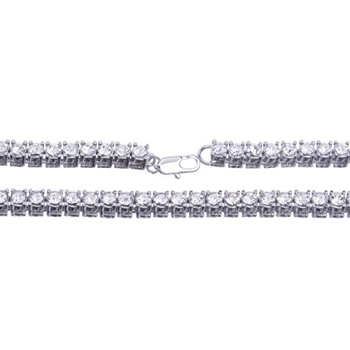 METALTREE98 16" Choker Tennis Necklace Fashion Lab Diamond Silver Plated Solitaires Chain Women's Rapper Hip Hop - Image 3