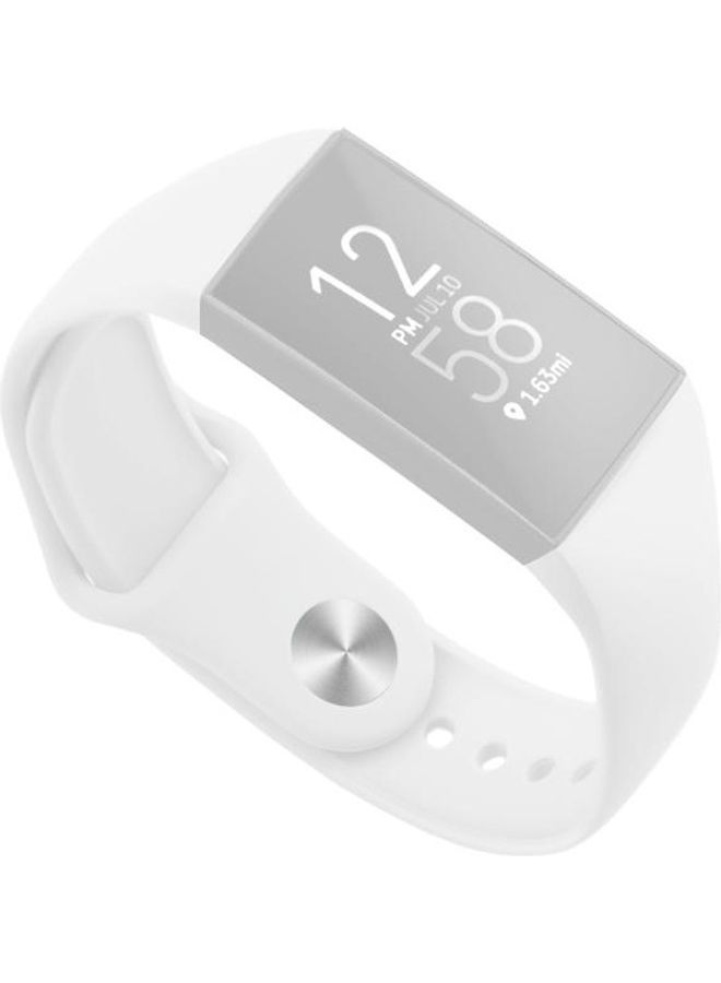 NIBEMINENT Silicone Strap Band For Fitbit White  - Image 1