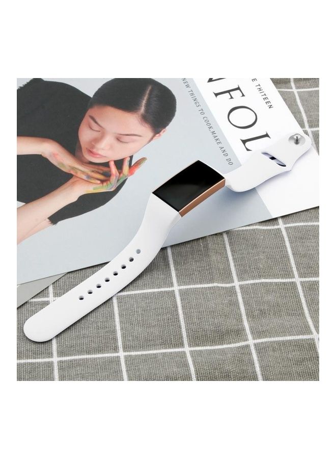 NIBEMINENT Silicone Strap Band For Fitbit White  - Image 4