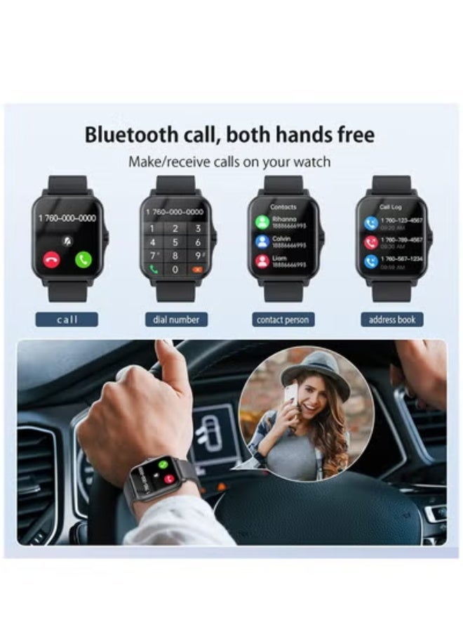 AirYoung Smart Watch For Men Women,1.83" inch Touch Screen Fitness Tracker With Answer/Make Call Heart Rate Sleep Tracking Sport Modes For iPhone iOS Android (Black) - Image 5