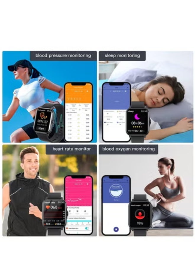 AirYoung Smart Watch For Men Women,1.83" inch Touch Screen Fitness Tracker With Answer/Make Call Heart Rate Sleep Tracking Sport Modes For iPhone iOS Android (Black) - Image 4