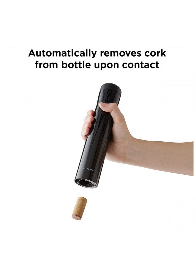 Rabbit Automatic Electric Corkscrew Wine Bottle Opener, One Size, Shiny Black