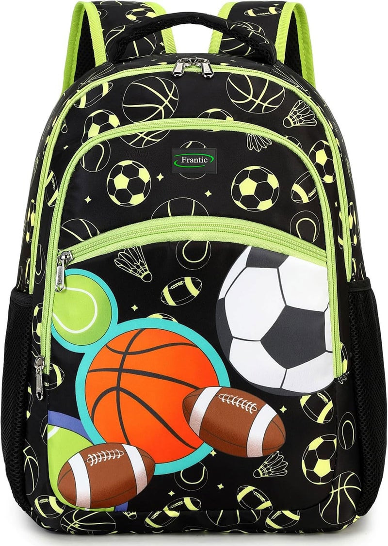 Frantic Waterproof Polyester 26 L School Backpack School Bag Daypack Picnic Bag For Boys & Girls(RR_Black_Multiple_Ball) - Image 1
