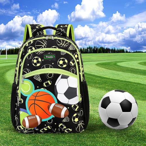 Frantic Waterproof Polyester 26 L School Backpack School Bag Daypack Picnic Bag For Boys & Girls(RR_Black_Multiple_Ball) - Image 3