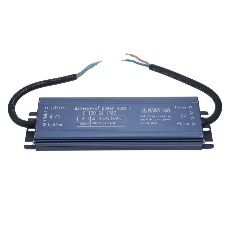 IP67 Waterproof LED Driver Switch Power Supply Transformer Adapter AC 110V-240V to DC 24V 120W Constant Voltage Output for LED Strip Light Outdoor Lightbox Signboard - Image 1