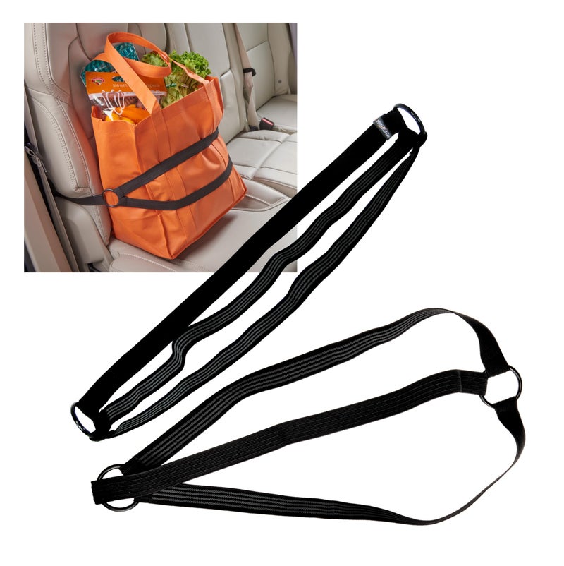 High Road HoldTight Car Purse Holder Grocery Bag Holder and Package Strap for the Front Seat Back Seat or Trunk 2pack