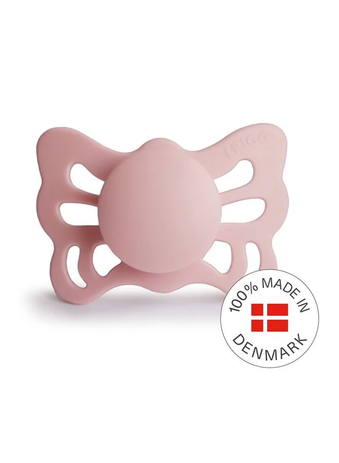 FRIGG Butterfly Anatomical Silicone Baby Pacifier 0-6M Baby Pink Size 1