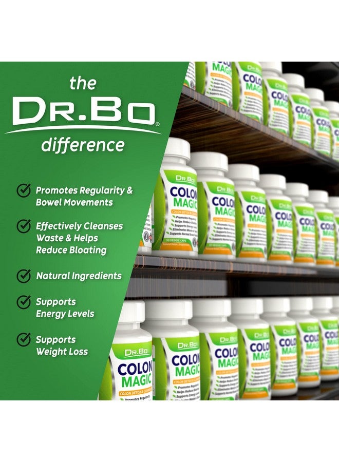 dr.bo Colon Cleanse Detox Formula - Natural Bowel Cleanser Pills for Intestinal Bloating & Fast Digestive Cleansing - Daily Constipation Relief Supplement Gut, Belly, Stomach - Women Men Herbal Weight Flush - Image 5