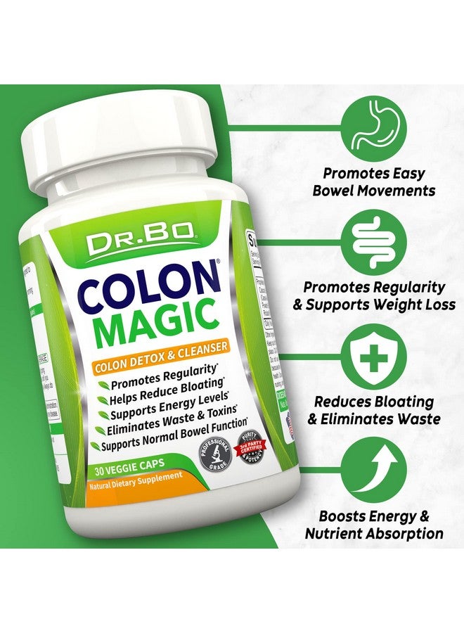 dr.bo Colon Cleanse Detox Formula - Natural Bowel Cleanser Pills for Intestinal Bloating & Fast Digestive Cleansing - Daily Constipation Relief Supplement Gut, Belly, Stomach - Women Men Herbal Weight Flush - Image 2