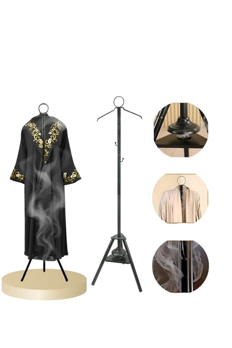 Toshonics Vertical  Arabic Bukhoor Clothes Steamer Stand for Abaya Kandura Thobe 185cm Tall Carbon Steel Incense Burner with Umbrella Smoke Cap, 360° Steam Holes & Hanger for Traditional Garment Fragrance Dukhoon Bakhoor Oudh Al Makhmoukh Haneen Asrar Rehab Haramain - Image 1