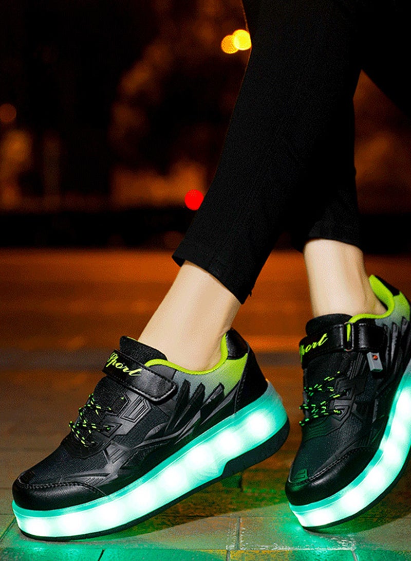 Loquat Roller Shoes USB Charge Girls Boys Sneakers with Wheels LED Roller Skates Shoes - Image 2
