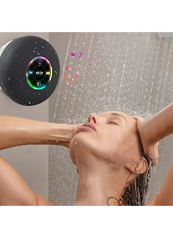 Kiboule LED Shower Wireless Speaker Speaker Portable Wireless Speaker with Suction Cup Charging Black Speaker for Parties, Bathroom, Travel, Home, and Outdoor  - Image 3