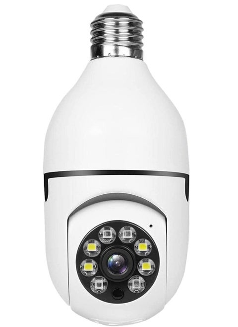 Bulb Camera 1080P, Night Vision IP Camera, PTZ Camera, 4X Digital Zoom Monitor, Home Security System, WiFi Camera Full Color