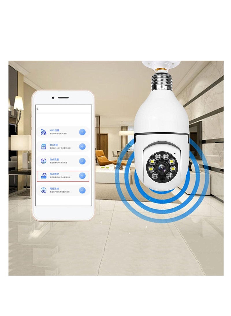 ELTRAZONE - Bulb Camera 1080P, Night Vision IP Camera, PTZ Camera, 4X Digital Zoom Monitor, Home Security System, WiFi Camera Full Color - Image 1