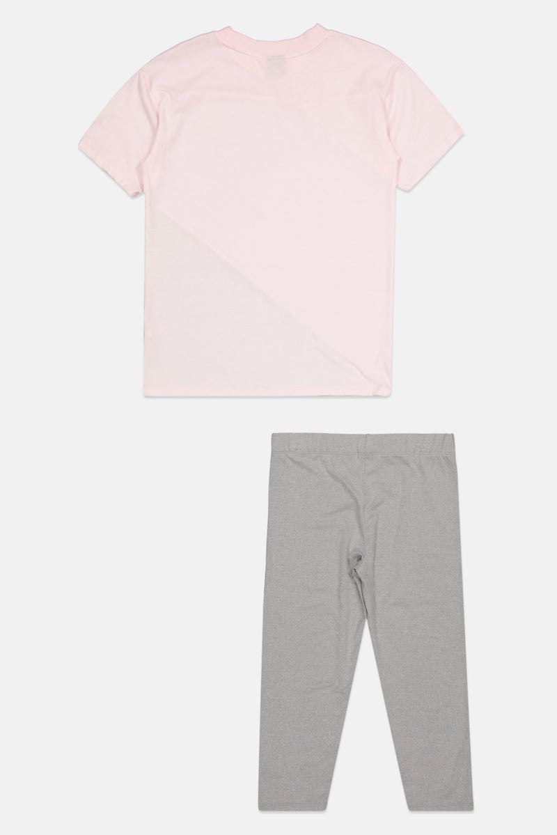 PUMA طقم ملابس رياضية للبنات مكون من قطعتين، قمة وسروال ضيق، متعدد الألوان - Image 2