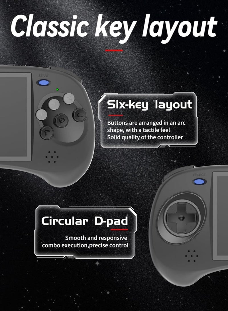 Zikra Handheld Game Console, 4.0" IPS Multi-Touch Screen, Android 11 Linux OS 64bit 5G WiFi Bluetooth 4.2 Retro Video Player, Portable Gaming Player, with 128GB Card, 4541 Games, Support Wired Handle, Black - Image 2