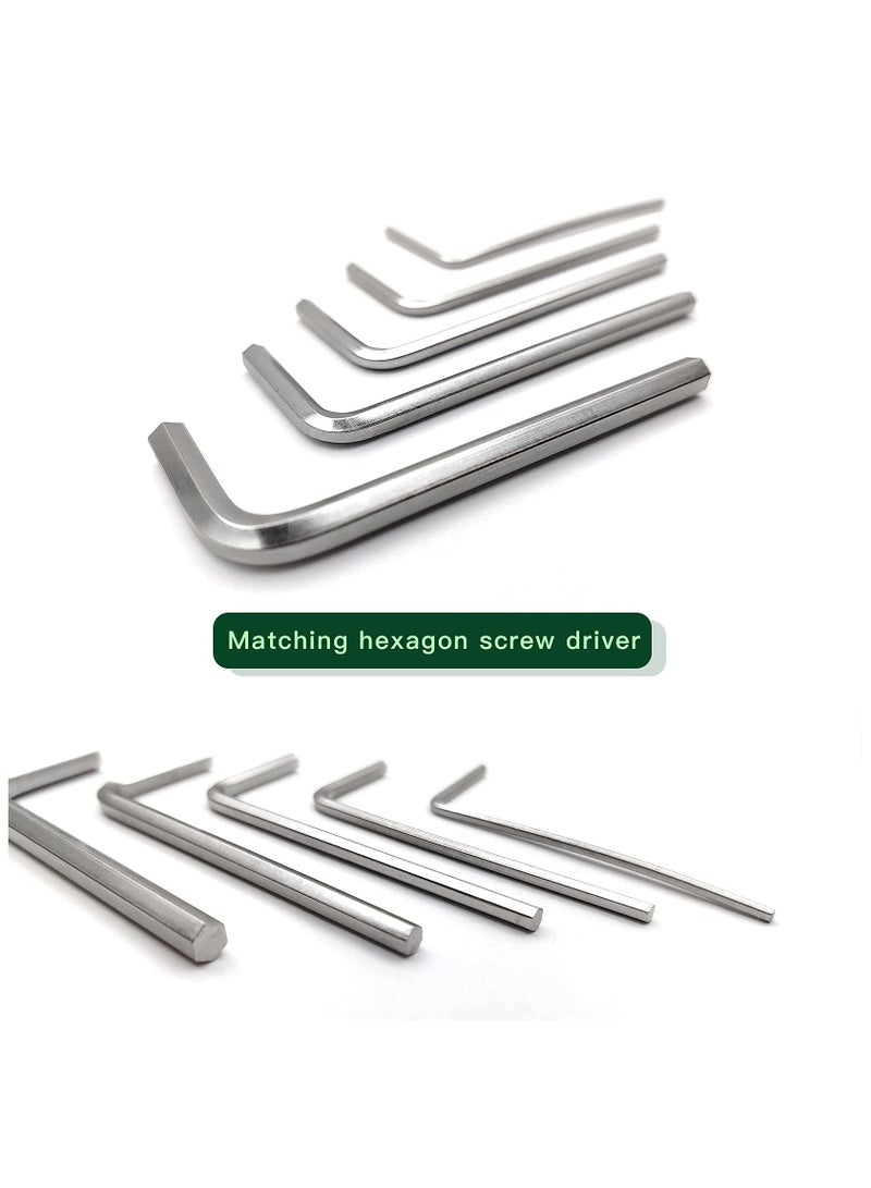 غنافوتو 300 قطعة من مسامير التثبيت المخروطية المختلطة، ومسامير متنوعة من الفولاذ المقاوم للصدأ ذات خيوط مترية، ومجموعة مسامير بدون رأس، ومسامير M3 M4 M5 M6 M8 متنوعة مع 5 قطع من مفاتيح ألين. - Image 5