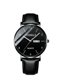 T079 Black Case Black Face Black Leather Strap