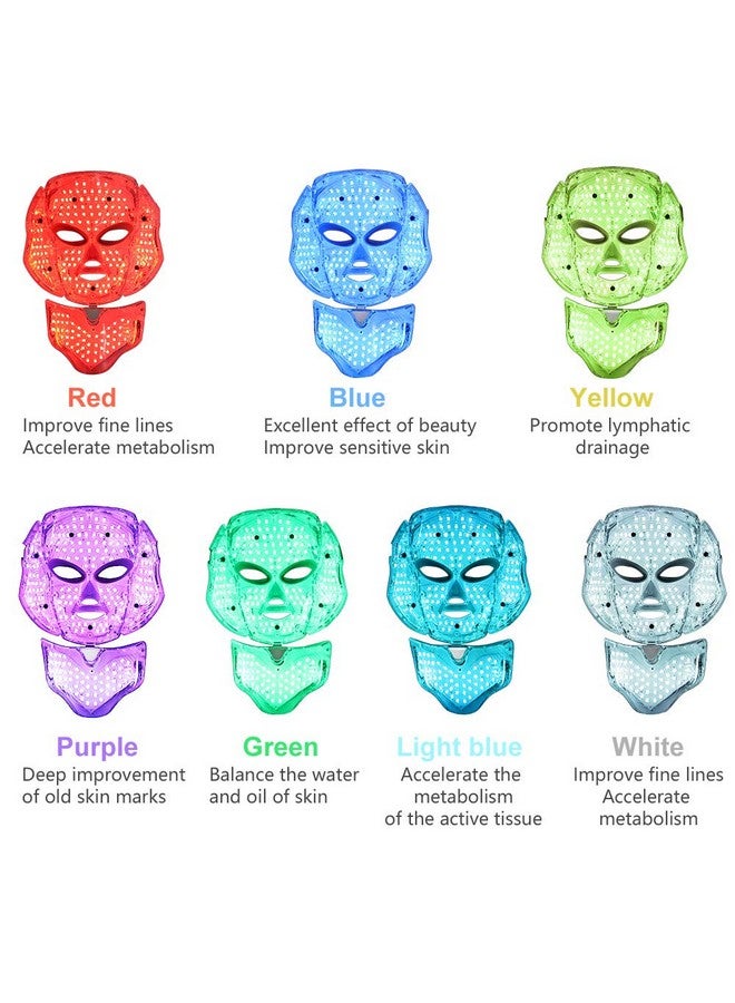 Foleto LED Face Mask Light Therapy Sheet | 7 Color Skin Rejuvenation Therapy LED Photon Mask Light Facial Skin Care, Anti Aging Skin Tightening, Wrinkles Toning Mask, White, Pack of 1 - Image 5
