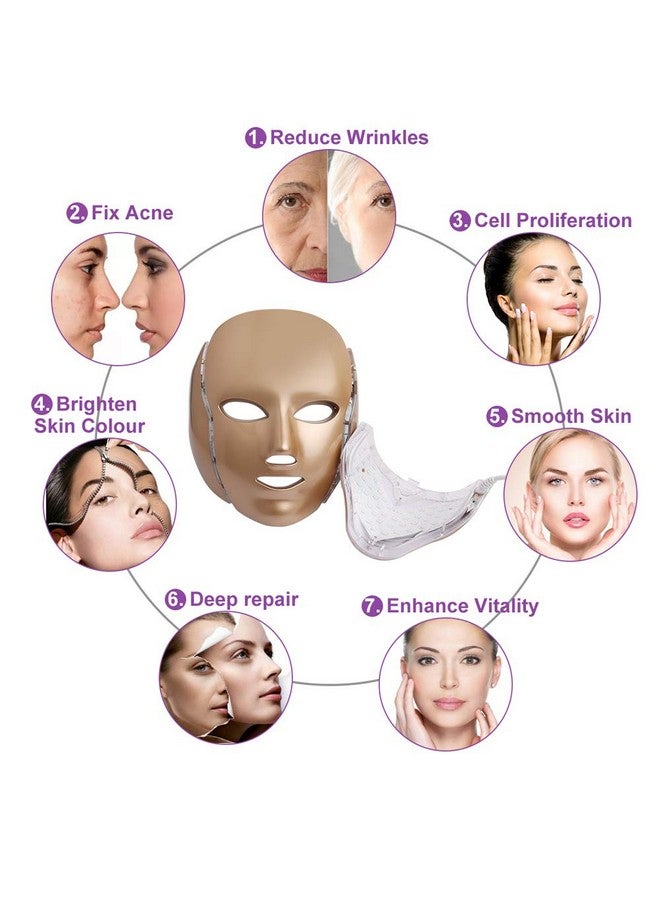 Foleto LED Face Mask Light Therapy Sheet | 7 Color Skin Rejuvenation Therapy LED Photon Mask Light Facial Skin Care, Anti Aging Skin Tightening, Wrinkles Toning Mask, White, Pack of 1 - Image 3
